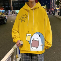 Funny Men's Oversized Hoodie Off White Hoodies with Hat Oversize for Men Anime Print 5XL Man Casual Wear Hoody Male Sweatshirt