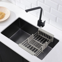 新款廚房洗菜盆伸縮瀝水籃不銹鋼洗碗池水槽水池方形家用單槽收納