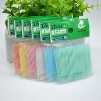 100PC Disposable Double Head Plastic Tooth Floss Hygiene Dental Floss Interdental Toothpick Healthy for Teeth Cleaning Oral Care