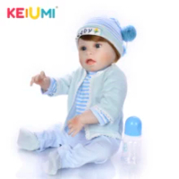 Keiumi 23 Inch Full Body Silikon Reborn Boneka Bayi Realistis Kejutan Boneca Reborn Boneka untuk Bayi Laki-laki Hadiah Ulang Tahun