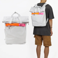 【NIKE 耐吉】後背包 JDI Backpack 灰 橘 大空間 軟墊 雙肩包 運動包 背包(DJ5487-020)