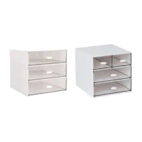 Desk Organizer with Drawers Clear Drawer 3 Tier Desktop Storage Box Storage Bin for School Office Stationeries Toiletries Crafts