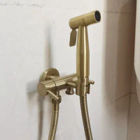 Handheld Bidet Spray Shower Set Toilet Sprayer Douche kit Bidet Faucet,Brushed Nickel,Rose gold Brushed gol 304 Stainless Steel