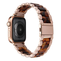 uhgbsd 40 44 42mm Watchband Bracelet Accessories For ApplewAtch 76543/se StainleSS Steel Apple Watch With Resin Wrist Strap