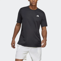 【adidas 愛迪達】Club Tee 男 短袖上衣 T恤 運動 網球 休閒 吸濕 排汗 舒適 亞洲版 黑(HS3275)