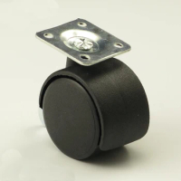 Black Plastic 40mm Replacement Brake Swivel Casters Office Chair Sofa Wheels Rolling Roller Caster For Platform Trolley