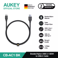 Aukey AUKEY Kabel Charger USB A to USB-C CB-AC1 Braided Nylon 1.2M