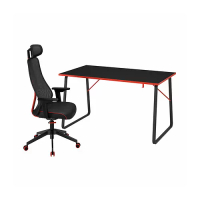 HUVUDSPELARE/MATCHSPEL 電競桌/椅, 黑色
