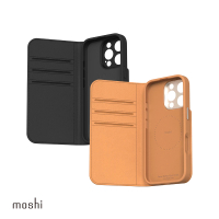 moshi Overture 磁吸可拆式卡夾型皮套 for iPhone 16 Pro Max(兼容MagSafe)