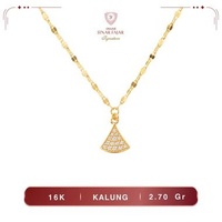 Kalung Emas Kipas Permata Putih Terbaru16K - Sinar Fajar 2.70 gr