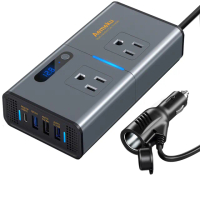 【Aemeku】12V轉110V變壓器 200W(電源轉換器插座PD車載充電器)