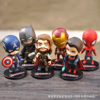 Hot Toys 6pcs/set Doll Model Marvel The Avengers Anime Figures Thor Hulk Iron Man Superman Superman Steve Rogers Fans Gifts