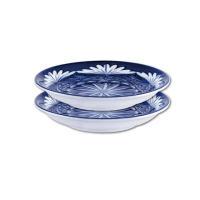 【JAPAN美濃燒】12cm京窯漩藍食物小盤皿2入組盒裝日本製(143069)