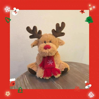 圣誕麋鹿公仔毛絨玩具馴鹿玩偶雪人姜餅人抱枕圣誕節裝飾擺件禮物