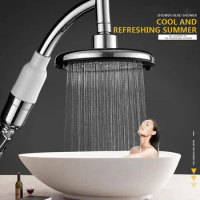 CANBOUN 6 Inches Pressurized Shower Head High Pressure Top Sprayer Water Filter Jetting Bath ShowerHead Bathroom SPA Nozzle