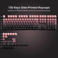 136 Key Black Berry Side Print Cherry Profile PBT keycaps Double Shot Shine Through Backlit Key Caps For MX Mechanical Keyboard