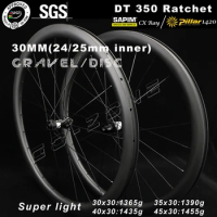 700c 30mm Gravel DT 350 Carbon Wheels Disc Brake Sapim CX Ray / Pillar 1420 Super Light Clincher Tubeless UCI Road Bike Wheelset