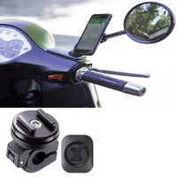 Suitable for Motorcycle Reflector Mobile Phone Holder Mirror Rod Installation GPS Quick Lock Equipped With Sticker Adapter