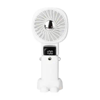 Powerful Portable Fan with LED Display 5 Speeds Low Noise Rechargeable Foldable Pocket-sized Fan Small Electric Fan