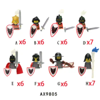 MOC Medieval Dragon Bat Knights Soldier Building Blocks Action Figures Shield Castle King Warriors Weapons Accessories Brick Toy