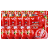 (5 ซอง)  Belov East Skin 3D Tomato Moisturizing Facial Mask  อิส สกิน โทเมโท มอยเจอร์ไรซิ่ง มาส์คหน้