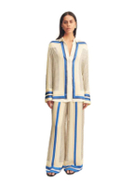 กางเกงขายาวผู้หญิง Drawstring Meret สีน้ำเงิน