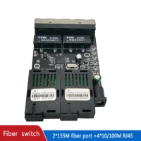 Fiber Optical Ethernet switch Media Converter Single Mode 4 RJ45 and 2 SC fiber Port 10/100M PCBA 2F4E