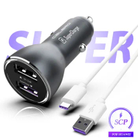 Car charger Supercharge 5A USB Type C Cable for Huawei P20 30 pro lite Mate 20 Pro super charging honor note 10 magic 2 View 20