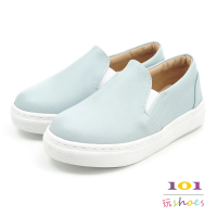 【101 玩Shoes】mit.素面乳膠真皮鞋墊休閒童鞋(水藍色.18-22碼)