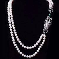 飾品配件 珍珠水晶多層多環項鏈手鏈搭扣 滿鉆豹頭 龍頭搭扣 奢華