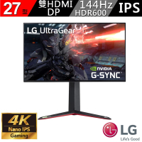 【LG 樂金】27型 IPS 4K 144Hz 支援HDR600 21:9 專業電競螢幕(27GN950-B)