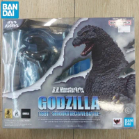 Original Bandai S.H.Monsterarts Shm Godzilla 1991 Shinjuku Decisive Battle 16cm Collectible Toys Desktop Decoration Gift