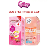 เซ็ตคู่ ( 2 กล่อง )Colly Plus Lycopene 6,500 mg. คอลลี่ พลัส ไลโคปีน Colly Gluta C Plus คอลลี่ กลูต้