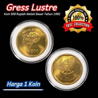 TPP002 Koleksi Uang Kuno Koin Rp 500 Gold Melati Besar Thn 1992 Gress Lustre Original