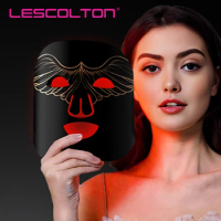 Lescolton Silicone Led Mask Red Blue Light Therapy Infrared Led Facial Light Photons Facial Skin Care Wrinkle Skin Rejuvenation