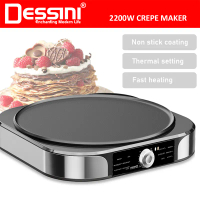 DESSINI ITALY 40CM Electric BBQ Grill Steak Crepe Pancake Pizza Maker Teppanyaki BBQ Grill Non-Stic