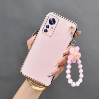 Flower Chain Bracelet Plating Phone Case For Xiaomi 11T 12T 13T Pro Mi 12X 12 13 Lite 13 Pro 11 Lite 5G NE 10T Silicone Cover