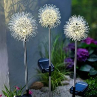 太陽能鋁絲蒲公英插地燈戶外庭院燈蒲公英草坪燈跨境LED景觀燈