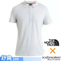 【Icebreaker】男 100%美麗諾羊毛 短袖POLO衫(口袋)-200.上衣-The North Face聯名款_IB0A56VS-568 淺灰