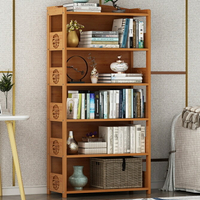 簡易書架落地楠竹置物架實木家用簡約現代客廳兒童桌上書架儲物柜