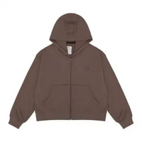 Greenlight Women's Knit Jacket Zipper Hoodie Sweater Loose Fit Amari HP-C050225 S Coklat