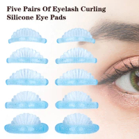 5 Pairs Glitter Sky Blue Shell Shape Eyelash Extension Silicone Pads Super Soft Lash Lift Perm Pad Grafting Lashes Tools