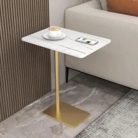Rock Board Sofa Edge Table Light Luxury Creative Square Small Coffee Iron Art Edge Table Movable Edge Table Minimalist