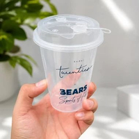 Custom Logo Sablon Cup Plastik Injection 14oz Min Order 200pcs 500 pcs