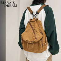 Mara's Dream Multifunction Double Zipper Women Backpack Teenager Men Travel Canvas Bag Student Shoulder Messenger Bags Schoolbag