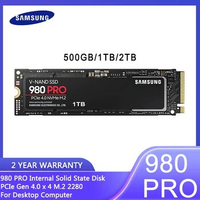 Original SAMSUNG 980 PRO SSD NVMe M2 500GB 1TB 2TB Internal Solid State Disk PCIe Gen 4.0 x 4 M.2 2280 For Desktop Computer