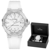 TITONI 梅花錶 動力系列 CeramTech 高科技陶瓷 潛水機械腕錶 43mm / 83765S-WW-711