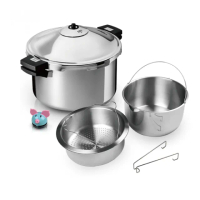 【瑞康屋Kuhn Rikon】瑞士Kuhn Rikon壓力鍋12L(+煉雞精配件+粉彩豬計時器)