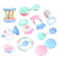 Newborn Baby Teether Rattles Mobiles Plastic Hand Shaking Bell Toy Early Educational Baby Toys 0-12 Months Gifts