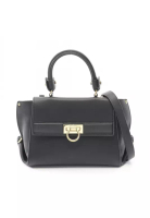 Salvatore Ferragamo Pre-Loved Salvatore Ferragamo Sofia Gancini Handbag leather black 2WAY